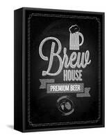 Beer Menu Design House Chalkboard Background-Pushkarevskyy-Framed Stretched Canvas