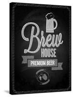 Beer Menu Design House Chalkboard Background-Pushkarevskyy-Stretched Canvas