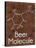 Beer Molecule 2 Rect Brown-Lauren Gibbons-Stretched Canvas