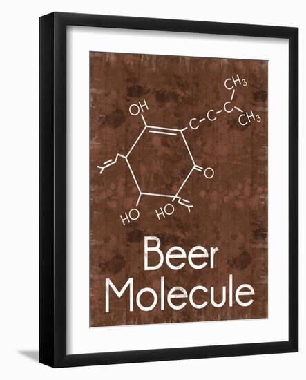 Beer Molecule 2 Rect Brown-Lauren Gibbons-Framed Art Print