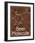 Beer Molecule 2 Rect Brown-Lauren Gibbons-Framed Art Print