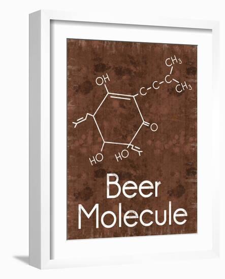Beer Molecule 2 Rect Brown-Lauren Gibbons-Framed Art Print