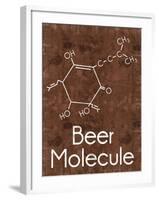 Beer Molecule 2 Rect Brown-Lauren Gibbons-Framed Art Print