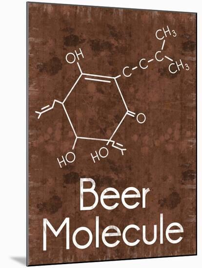 Beer Molecule 2 Rect Brown-Lauren Gibbons-Mounted Art Print