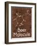 Beer Molecule 2 Rect Brown-Lauren Gibbons-Framed Art Print