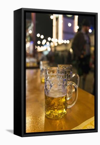 Beer mug in the rain, Oktoberfest-Christine Meder stage-art.de-Framed Stretched Canvas