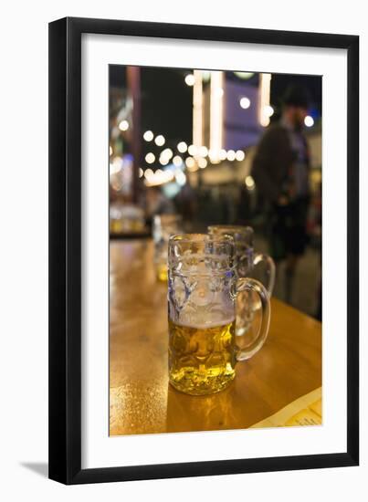 Beer mug in the rain, Oktoberfest-Christine Meder stage-art.de-Framed Photographic Print