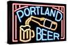 Beer Neon Sign-Lantern Press-Stretched Canvas