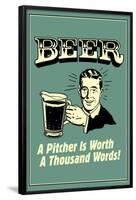 Beer Pitcher Worth A Thousand Words Funny Retro Poster-Retrospoofs-Framed Poster