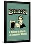 Beer Pitcher Worth A Thousand Words Funny Retro Poster-Retrospoofs-Framed Poster