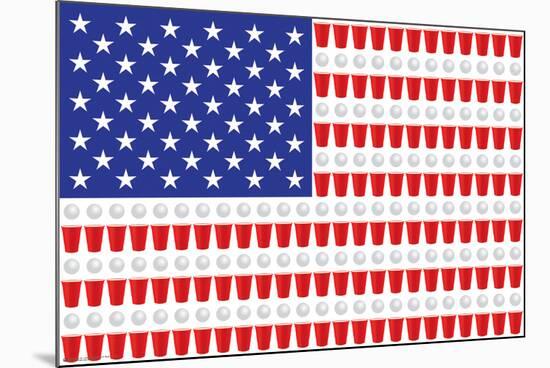BEER PONG FLAG-null-Mounted Standard Poster