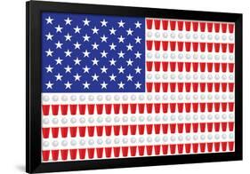 BEER PONG FLAG-null-Framed Standard Poster