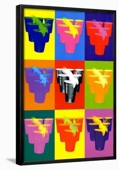 Beer Pong - Pop Art-null-Framed Poster