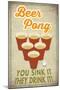 Beer Pong-Lantern Press-Mounted Art Print