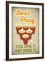 Beer Pong-Lantern Press-Framed Art Print