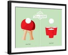 Beer Pong-J.J. Brando-Framed Art Print