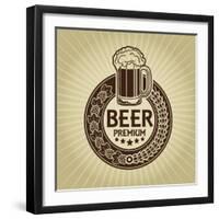 Beer Premium Retro Styled Seal And Label-Reno Martin-Framed Art Print