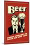 Beer Proud Sponsor Of Casual Sex Funny Retro Poster-Retrospoofs-Mounted Poster