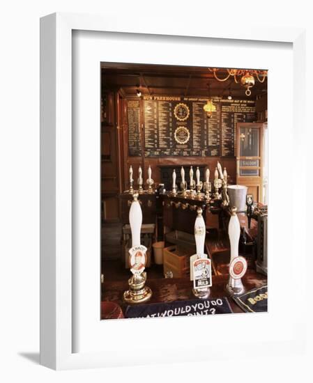 Beer Pumps and Bar, Sun Pub, London, England, United Kingdom-Adam Woolfitt-Framed Photographic Print