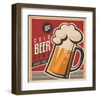 Beer Retro Poster-Lukeruk-Framed Art Print