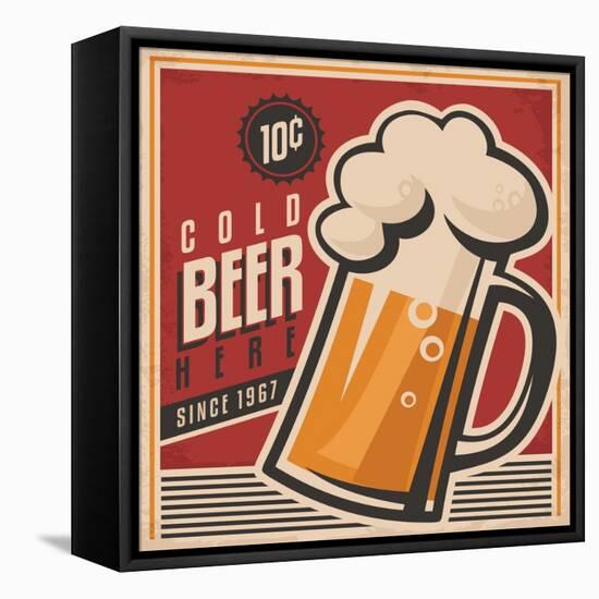 Beer Retro Poster-Lukeruk-Framed Stretched Canvas