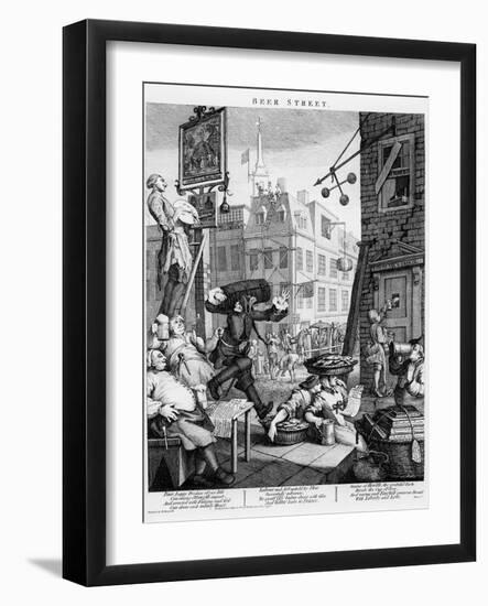 Beer Street, 1751-William Hogarth-Framed Giclee Print