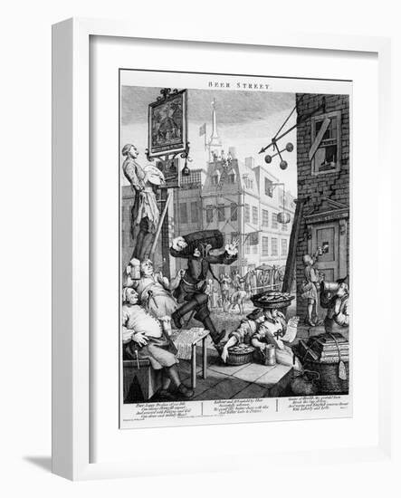 Beer Street, 1751-William Hogarth-Framed Giclee Print