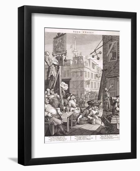 Beer Street, 1751-William Hogarth-Framed Giclee Print