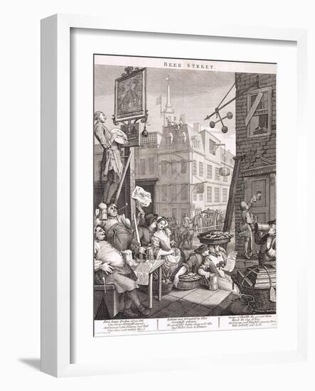 Beer Street, 1751-William Hogarth-Framed Giclee Print