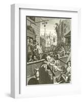 Beer Street and Gin Lane-William Hogarth-Framed Giclee Print