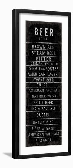 Beer Styles - Blackboard-The Vintage Collection-Framed Giclee Print