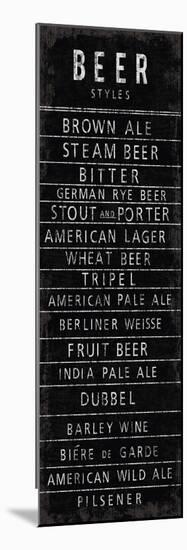 Beer Styles - Blackboard-The Vintage Collection-Mounted Art Print