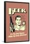 Beer The Only Reason I Wake Up Every Afternoon Funny Retro Poster-Retrospoofs-Framed Poster