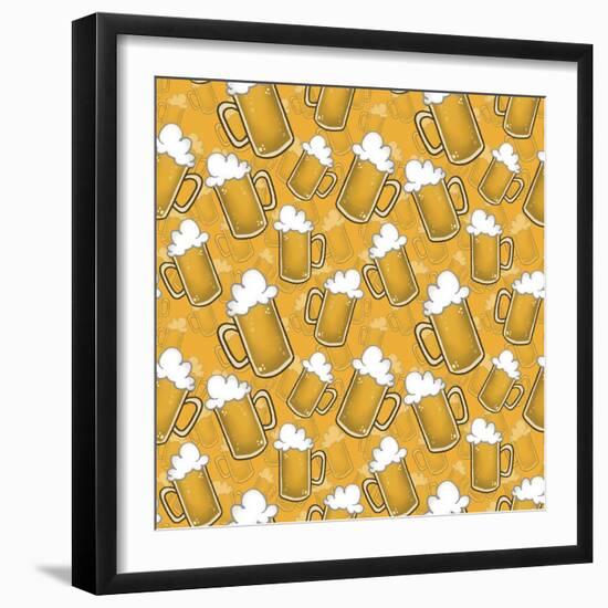 Beer Time Pattern-Lauren Ramer-Framed Giclee Print