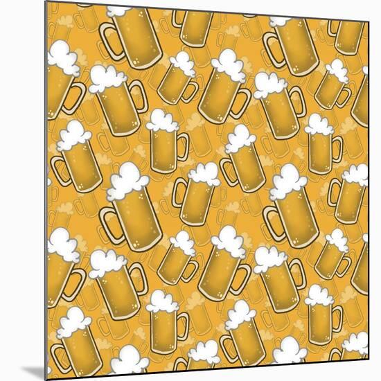 Beer Time Pattern-Lauren Ramer-Mounted Giclee Print