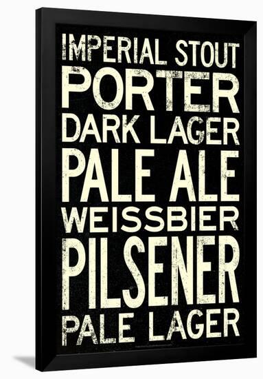 Beer Types and Styles Art Print Poster-null-Framed Poster