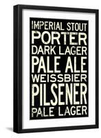 Beer Types and Styles-null-Framed Art Print