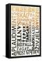 Beer Typography - Cheers in Different Languages-Lantern Press-Framed Stretched Canvas