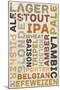 Beer Typography - Types of Beer-Lantern Press-Mounted Art Print