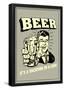 Beer Vacation In A Can Funny Retro Poster-null-Framed Poster