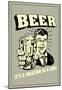 Beer Vacation In A Can Funny Retro Poster-null-Mounted Poster