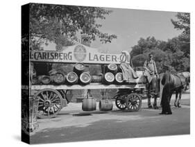 Beer Wagon in the City of Copenhagen-null-Stretched Canvas