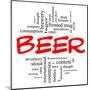 Beer Word Cloud Concept in Red and Black-mybaitshop-Mounted Art Print