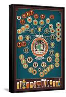 Beers of the World Infographic-Lantern Press-Framed Stretched Canvas