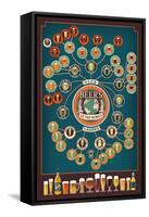 Beers of the World Infographic-Lantern Press-Framed Stretched Canvas