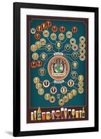 Beers of the World Infographic-Lantern Press-Framed Art Print