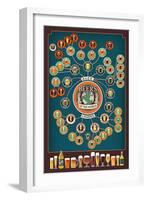 Beers of the World Infographic-Lantern Press-Framed Art Print