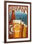 Beervana - Hood River, Oregon-Lantern Press-Framed Art Print