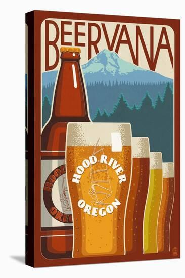 Beervana - Hood River, Oregon-Lantern Press-Stretched Canvas