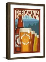 Beervana - Hood River, Oregon-Lantern Press-Framed Art Print